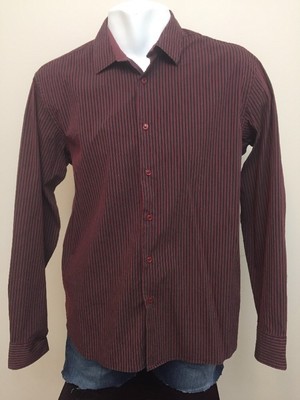 red and black striped dress shirt