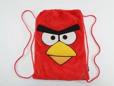 Angry Birds~ 17" X 12" Red Plush Cinch Pack~ Drawstring Backpack/ Bookbag