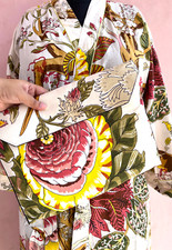 Indian Handmade Yulia Kimono Robe Dressing Gown Women Kaftan Style With Handbag