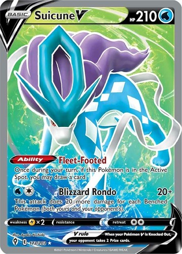 PSA 9 MINT 2021 Pokemon Evolving Skies SUICUNE V #031 Ultra Rare