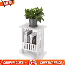 Nightstand Stand Storage Modern Table Bedroom White Bedside Holder Table End