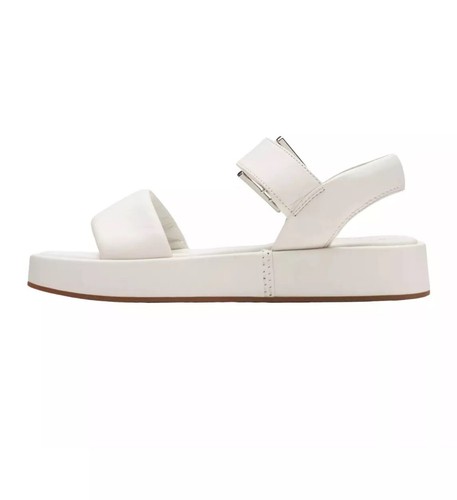Sandalias planas Clarks ALDA STRAP OFF WHITE CUERO UK 6 E / 39.5 - Imagen 3 de 5