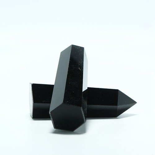 60-70mm Natural Black Obsidian Quartz Crystal Point Wand Hexagonal Obelisk Reiki - Picture 17 of 18