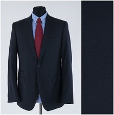 Mens Navy Blue Blazer 40R UK Size UOMINITALIANI Wool Sport Coat Jacket