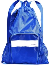Athletico Mesh Swim Bag - Pool With Wet & Dry Compartments for Blue 