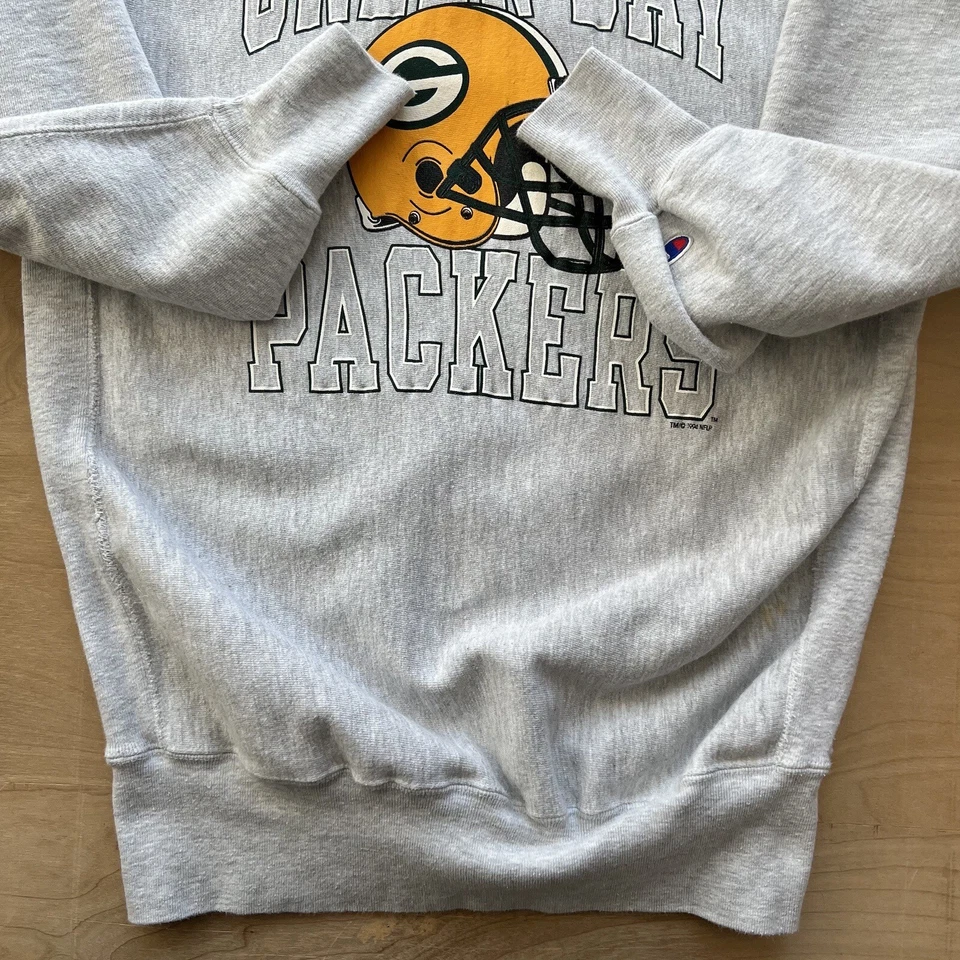 Sudadera De Colección Green Bay Packers 3XL Gris Campeón Años 90 Tejido Inverso NFL Foto 4 de 4