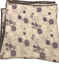 Summer Infant Swaddle Me Baby Blanket Circles Purple Gray Muslin Cotton 70x92