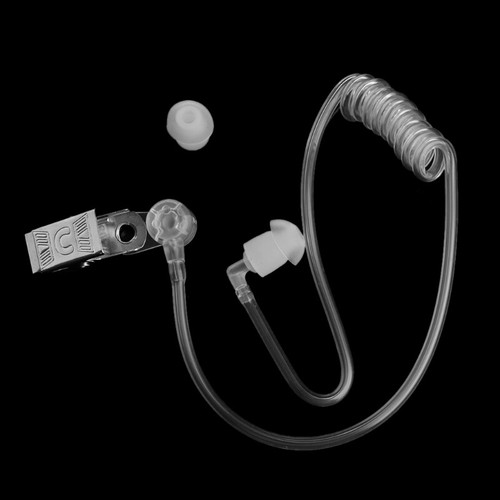 Coil Acoustic Air Tube With Metal Clip Replacement For Radio Earpiece Headset - Zdjęcie 5 z 8
