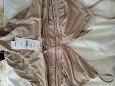 PILYQ SWIMWEAR OYSTER BASIC RUCHED FULL COVERAGE BIKINI L NWT 128