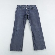 Hudson Jeans Mens 33 Dark Blue Denim Blake Slim Straight Button Fly Made In USA