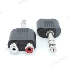 6.35mm 6.5 mm Male to Dual RCA Female audio connector converter adapter