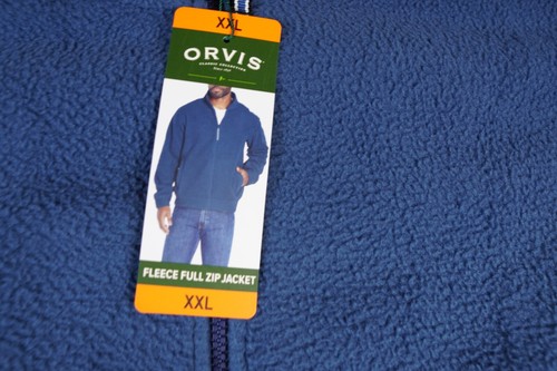 NWT Orvis Blue Full Zip Heavyweight Fleece Jacket Sweatshirt Mens XXL Pockets - 第 6/12 張圖片