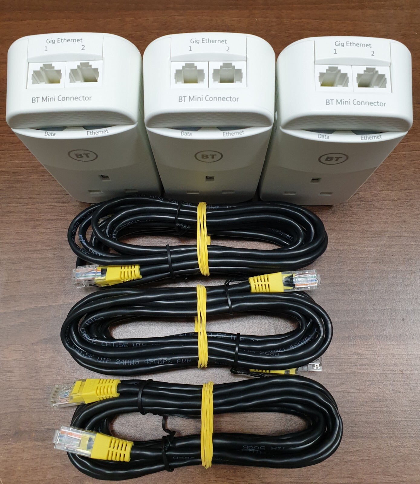 3 x BT Mini Connectors v2 VERSION 2 1000Mb GIGABIT Powerline Adapters