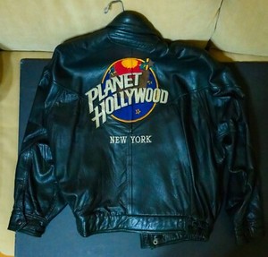 Planet Hollywood Leather Jacket, Ltd Ed, Opening Night NYC Restaurant + Hat