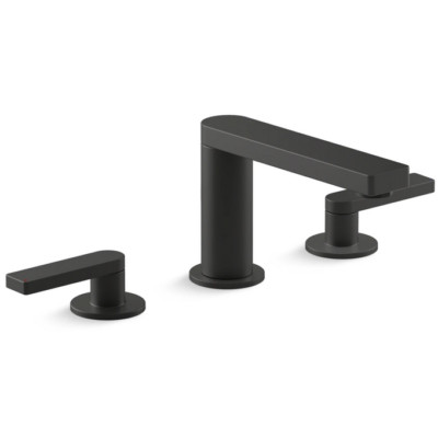 Kohler K-73060-4-BL Composed Widespread Bathroom Faucet w/ Drain, Matte Black **
