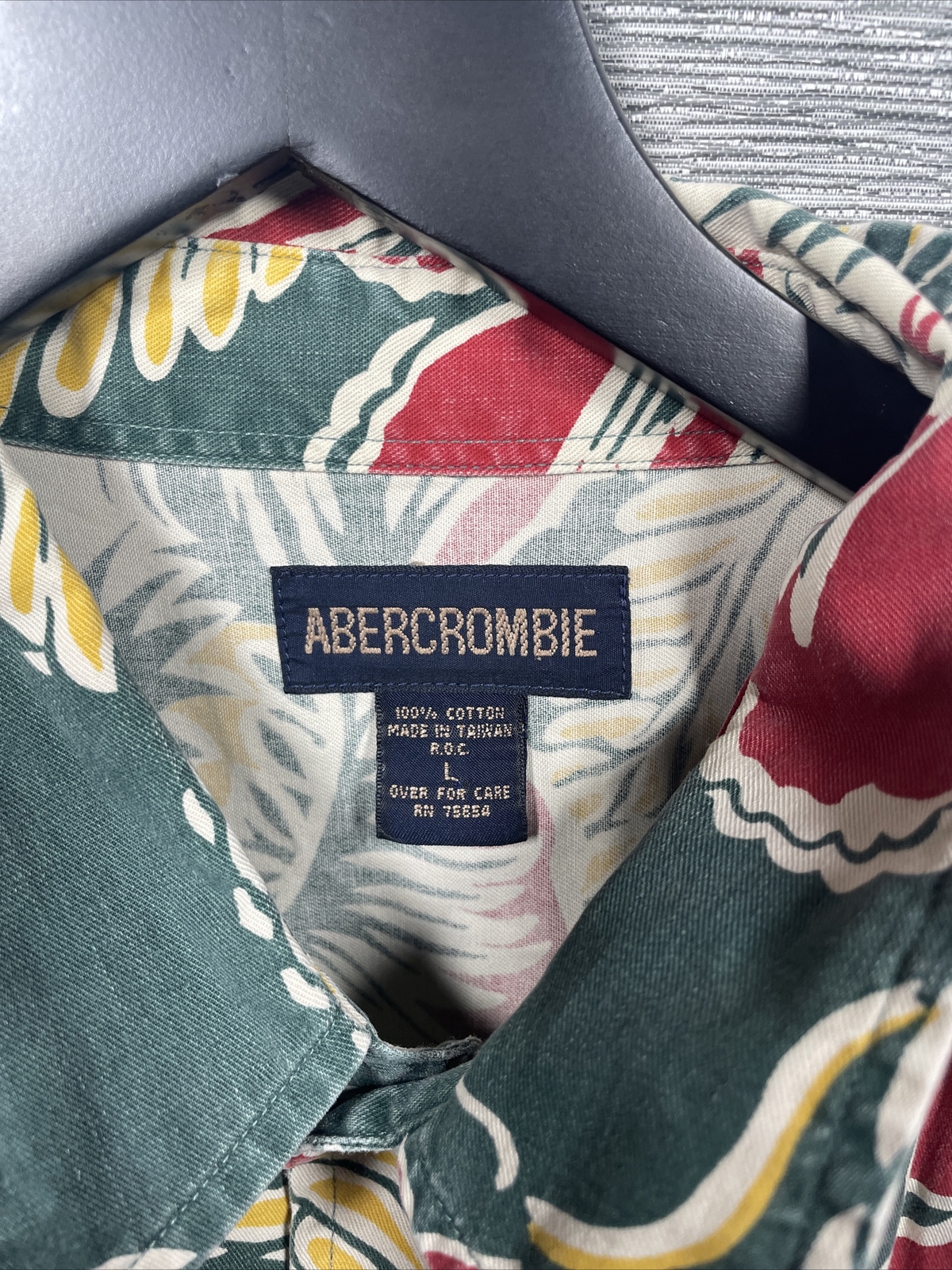 Abercrombie & Fitch Men's Size Large Hawaiian Print Button Up Shirt 100 Cotton eBay