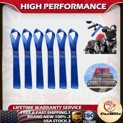 6x Durable Soft Loop Tie Down Straps 4500 Lbs Breaking For Motorcycle Dirt Bike