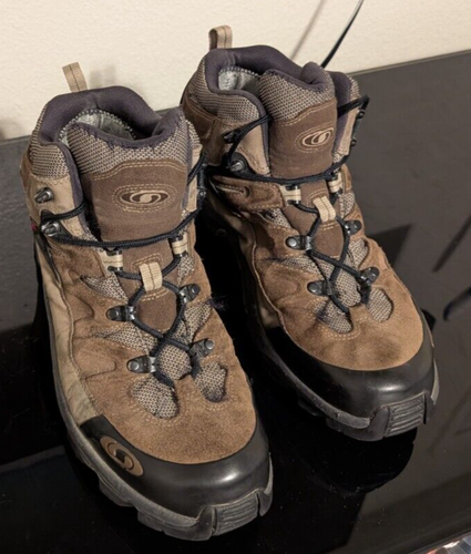 Salomon YYS 643001 Contagrip Hiking Trail Shoes Brown Gray 2005 Womens US 12 - Picture 2 of 9