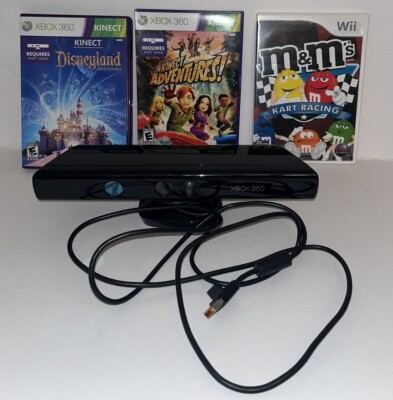 Microsoft Xbox 360 Kinect Sensor Bar NO POWER ADAPTER M&M Disneyland Adventures