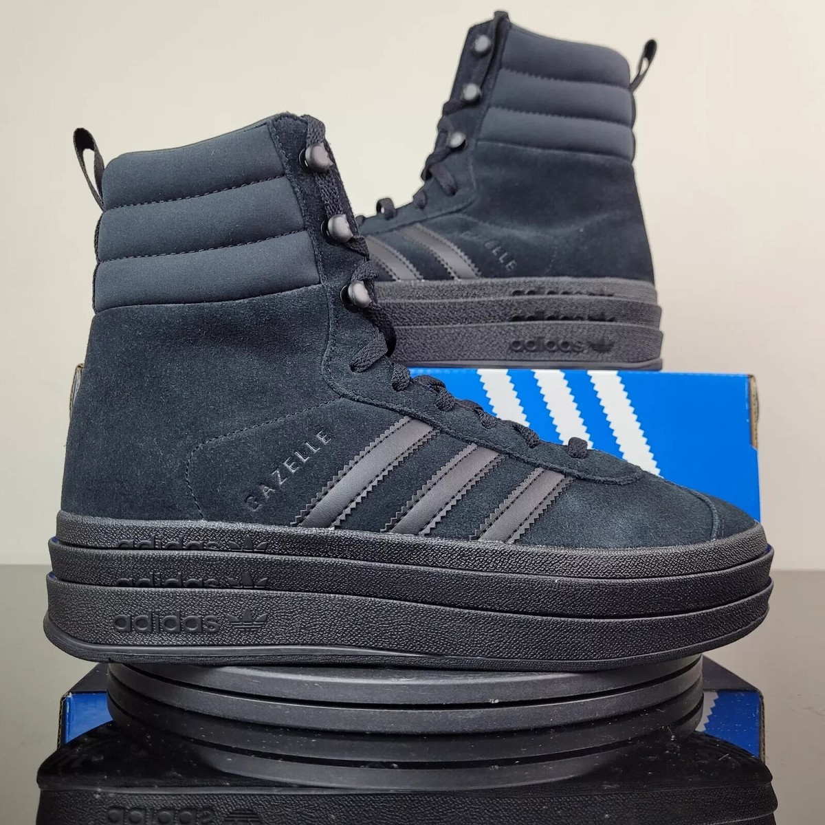 Adidas Originals Gazelle Boot Sneakers Black Platform Shoes Adidas Originals Gazelle Boot Sneakers Black Platform Shoes