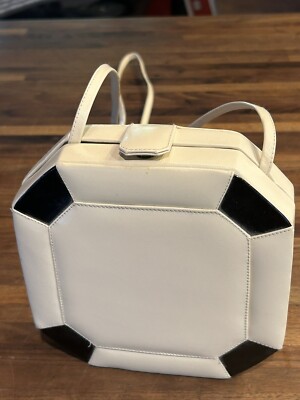 リゼッタのバッグ Lisette New York Cream And Black Crossbody Purse Vtg Octagonal Mod