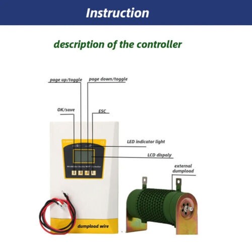 Controlador de carga híbrido 3000W MPPT 1000W eólico y 2000W solar DC 12V/24V regulador de batería - Imagen 7 de 23