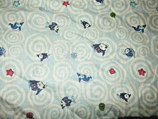 9J Vintage TĘCZOWA RYBA Łóżeczko Maluch Łóżko Prześcieradło z gumką {Tkanina}