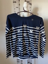 GAP Girls Size XL 12  DISNEY MICKEY MOUSE Shirt Silver Long Sleeve Navy
