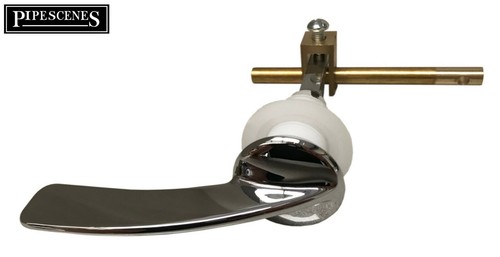 WC Toilette Zisterne Hebel Griff 1/2" Gewinde Universal Metall CP mit MESSING Hebearm - Bild 5 von 5