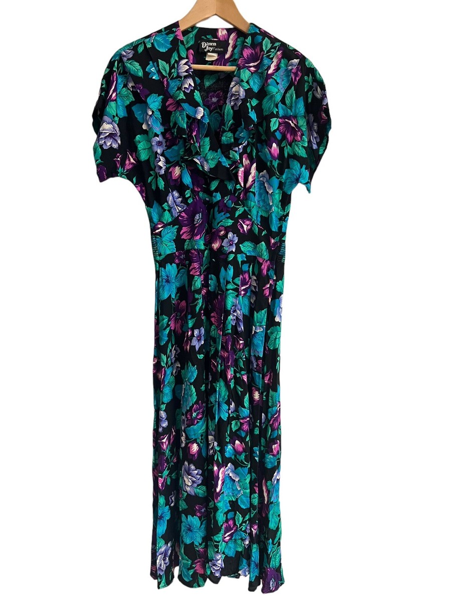 VTG Dawn Joy Fashions Floral Maxi Dress Size M/L Buttoned Bodice 80s 90s Smocked | eBay VTG Dawn Joy Fashions Floral Maxi Dress Size M/L Buttoned Bodice 80s 90s Smocked | eBay