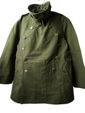French Army M-38 Men's Motorcycle Coat M Size Olive Green Color Vintage