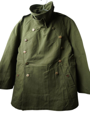 French Army M-38 Men's Motorcycle Coat M Size Olive Green Color