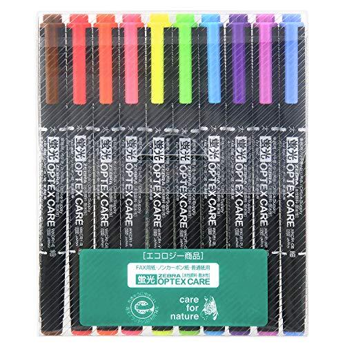 Zebra Fluorescente Penna Optex Cura 10 Colori WKCR1-10C Da Giappone [6dh]
