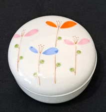 Vintage Petal San Francisco Takahashi Porcelain Trinket Dish Box Floral w/ Lid
