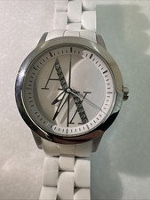 OROLOGIO ARMANI EXCHANGE CINTURINO AVVOLTO SILICONE BIANCO + QUADRANTE ARGENTO + CRISTALLI AX5070