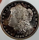1896 MORGAN SILVER DOLLAR MS63  Dmpl ANACS OLD SOAPBOX TONED