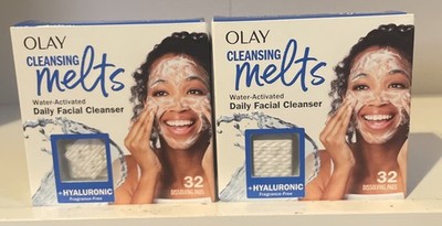 Lot of 2 Olay Face Cleansing Melts with Hyaluronic Acid - 32ct Each
