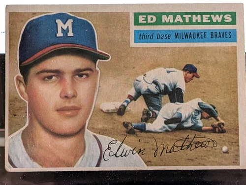 1956 Topps  #107 Eddie Mathews VG-VGEX Braves