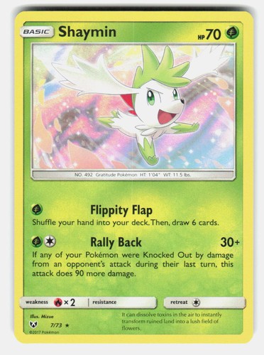 Shaymin 7/73 Holo Rare Shining Legends Pokemon Near Mint