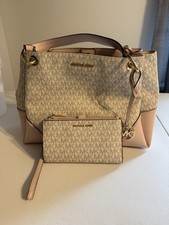Michael Kors Signature Tote Bag & Matching Wa...