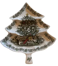 Johnson Brothers Merry Christmas, England: 3-Part Tree Shape Relish Dish
