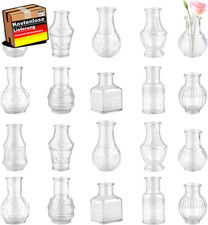 Mini Glasvasen Set für Tischdeko – 20 Stück, vielseitig, robust, für Blumen feie