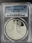1986-S American Silver Eagle PR70 DCAM PCGS BlueLabel