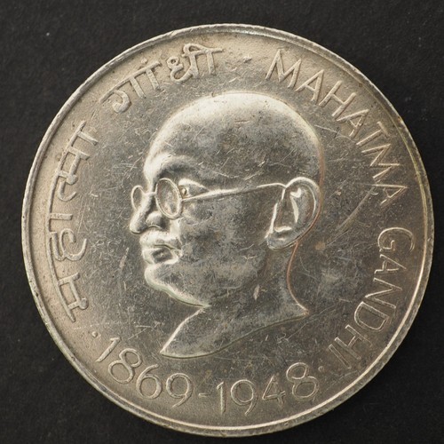 Republic of India 10 Rupees 1948 Mahatma Gandhi .800 Silver Coin FREE SHIP C3989