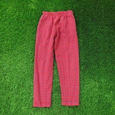 Vintage 80s High-Rise Check Plaid Pants Womens 2/3 26x27 Red