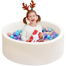 Baby Ball Pit; 35.4"x11.8" Foam Ball Pit for Toddlers; Soft Round Playpen