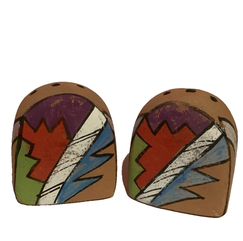 VINTAGE SOUTHWESTERN SALT AND PEPPER SHAKERS TERRA COTTA POTTERY 2"H - Picture 2 of 6
