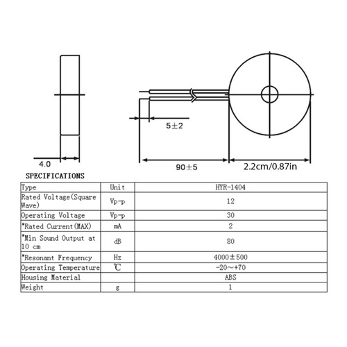 Professional Electronic Buzzer Passive Piezo Buzzer Electronic Buzzer 30V 80dB - Picture 6 of 6