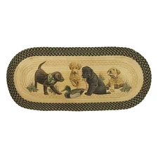 Rivers Edge Products 48 Inch Small Oval Indoor Braided Area Rug Labrador