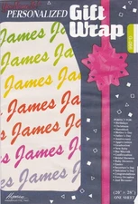 Lot of 4) "James" Gift Wrap Personalized Wrapping Paper 1980's NOS 20 x 28 Sheet